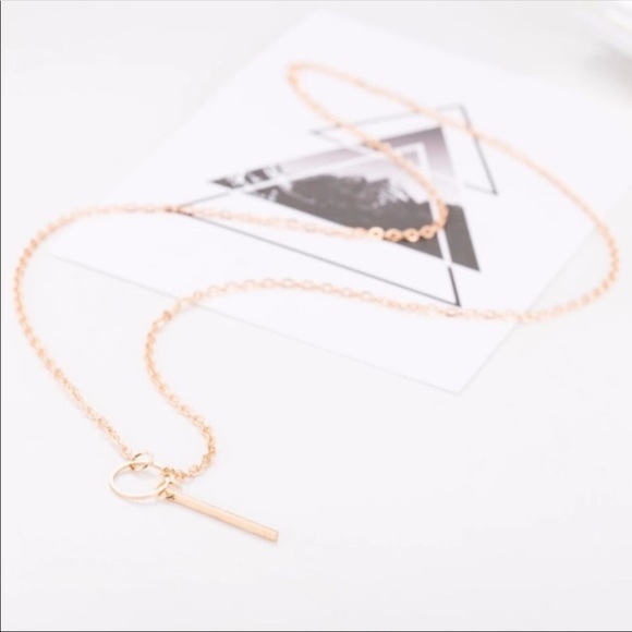 Rose Gold Circle Necklace (S25) - Picture 2 of 3